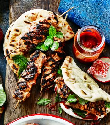 Moroccan chicken flatbreads