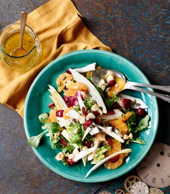Clementine, cherry and feta salad
