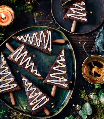 Spiced Christmas tree brownies
