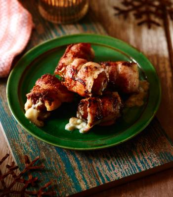 Blue cheese and bacon-wrapped dates