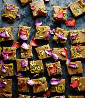Cardamom and rose fudge