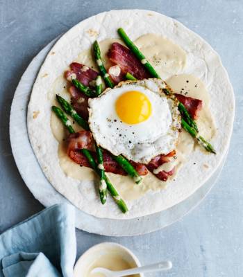 Breakfast burrito with Marmite hollandaise