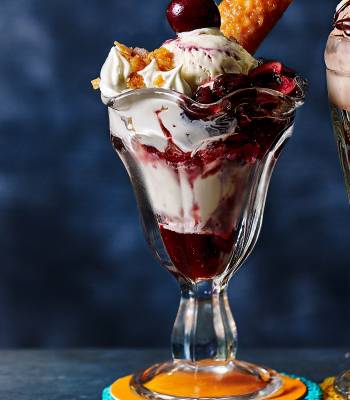 Cherry Bakewell sundae