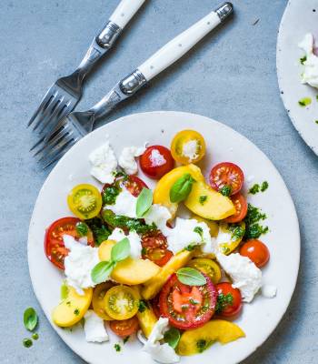 Tomato and peach salad