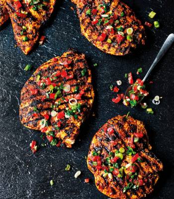 Cajun butterflied chicken with salsa