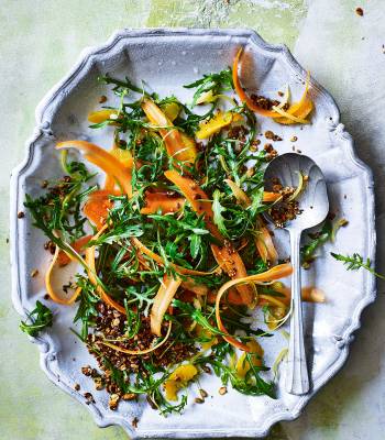 Moroccan carrot salad with savoury granola