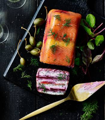 Salmon and beetroot terrine
