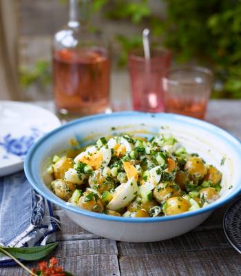 American potato salad with hard-boiled eggs