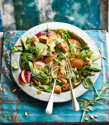 Plum, avocado and tarragon salad