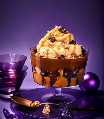 Chocolate-hazelnut and salted caramel trifle
