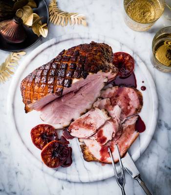 Port, clementine and 5 spice ham