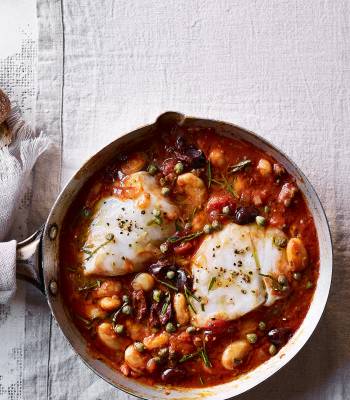 Puttanesca baked cod