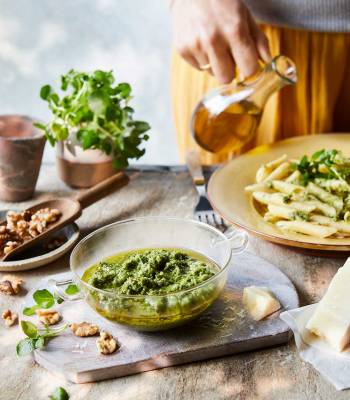 Walnut, watercress and pecorino pesto