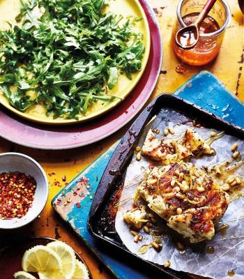 Marinated halloumi with honey and thyme