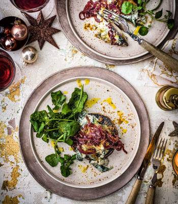 Triple-cheese stuffed mushrooms