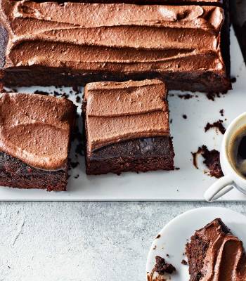 Gluten-free double chocolate brownies with avocado frosting