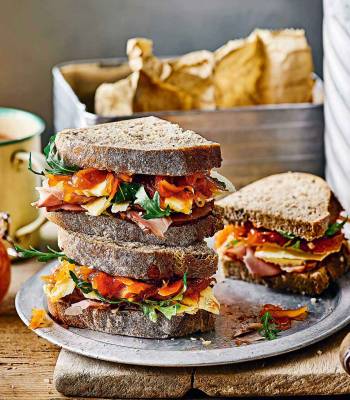 Ploughman’s sandwich with pickled onion relish