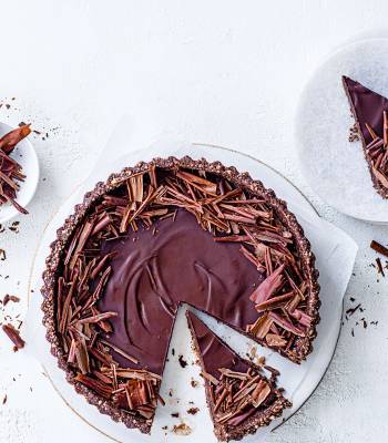 No-bake dark chocolate and nut tart
