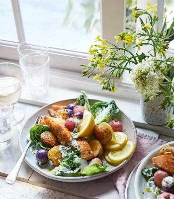 All-in-one summer salmon roast