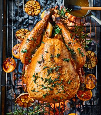 Christmas turkey on the barbecue