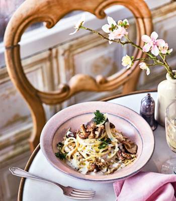 Celeriac and mushroom carbonara