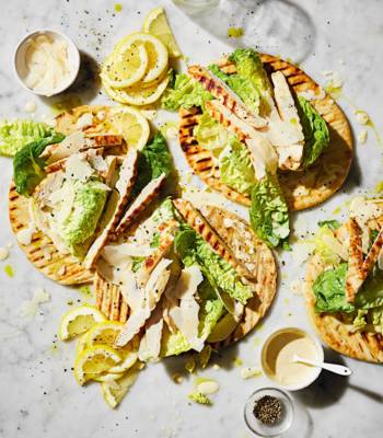 Chicken Caesar flatbreads