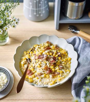 Sweetcorn and bacon risotto