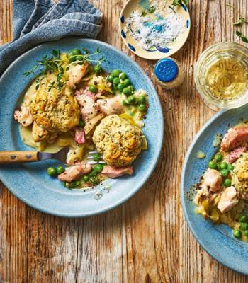 Chicken and gammon stew with buttermilk dumplings