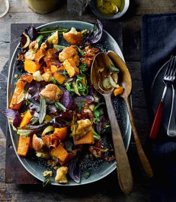 Squash, sage and prosciutto panzanella