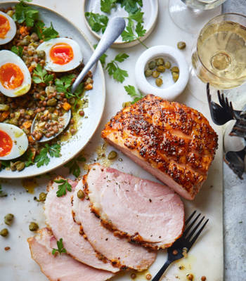 Maple mustard ham and eggs