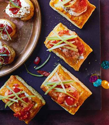 Bloody Mary prawn tarts 