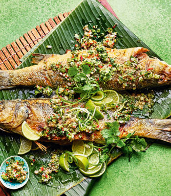 Crispy sea bass larb 