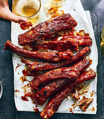 All-american ribs with sticky bourbon glaze