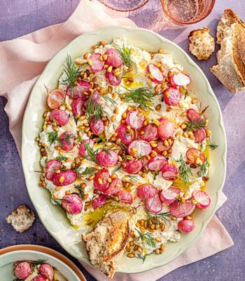 Goat's cheese mousse with roasted radishes