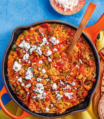Turkish-style menemen with feta