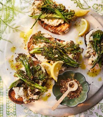 Tonnato toasts with roast broccoli