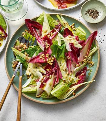 Red chicory salad with anchovy dressing