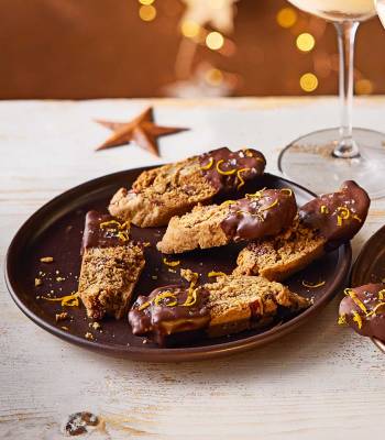 Pecan and orange cookie dough biscotti 