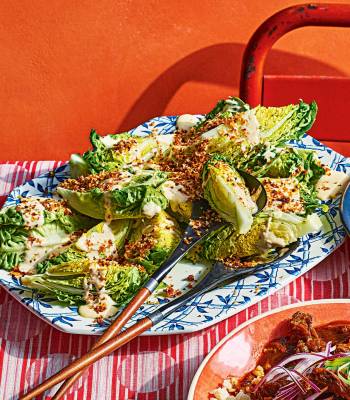 Sesame caesar salad with gochujang