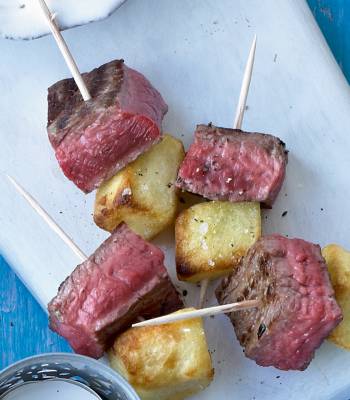 Steak and frites skewers
