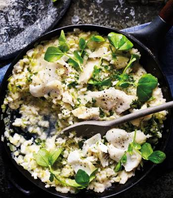 Smoked haddock and leek risotto