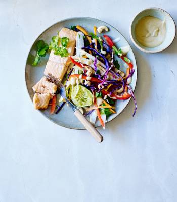 Salmon fillet with Asian slaw