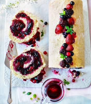 Summer fruit roulade
