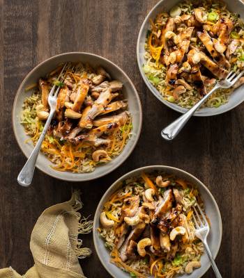 Hoisin chicken with stir-fried rice
