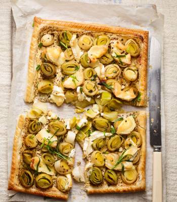 Leek and goats’ cheese tart 