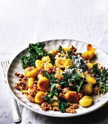 One-pan gnocchi and turkey hash