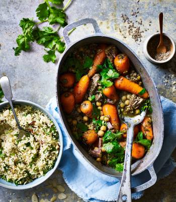 Slow cooker cumin, carrot and lamb tagine