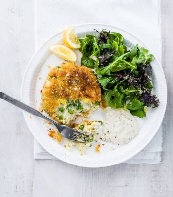 Smoked haddock and pea fishcakes