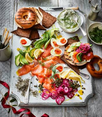Smoked salmon breakfast platter