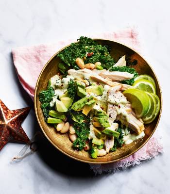 Green goddess glow bowl with chicken